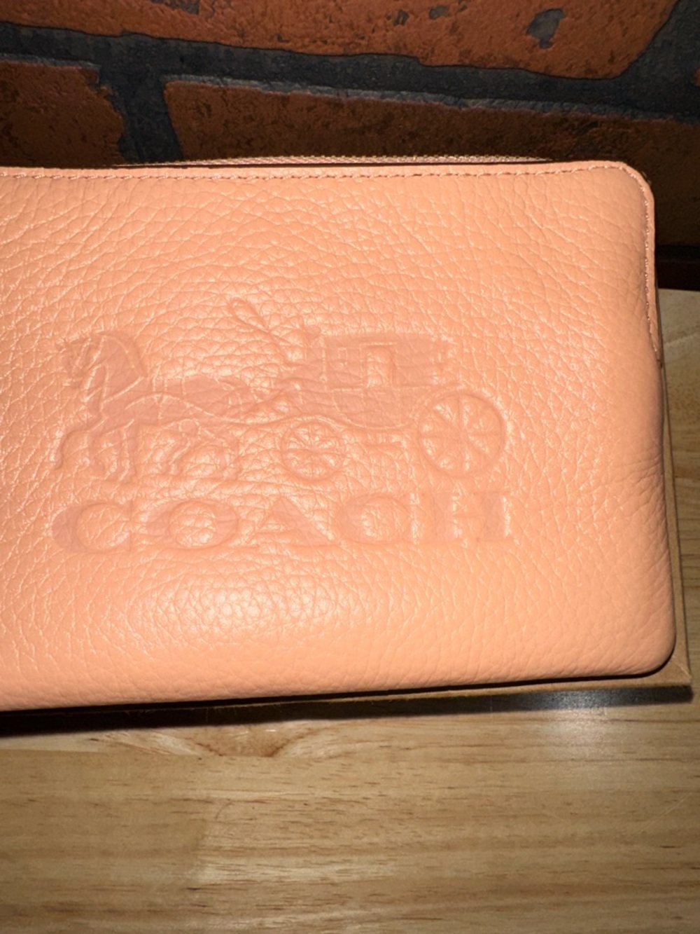 COACH Corner Zip Wristlet Wallet Clutch Horse & Carriage Faded Blush Leather NWT - Picture 4 of 7
